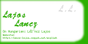 lajos lancz business card